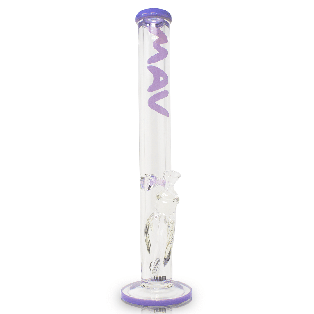MAV Straight Tube Water Pipe w/ Purple Accent - 18