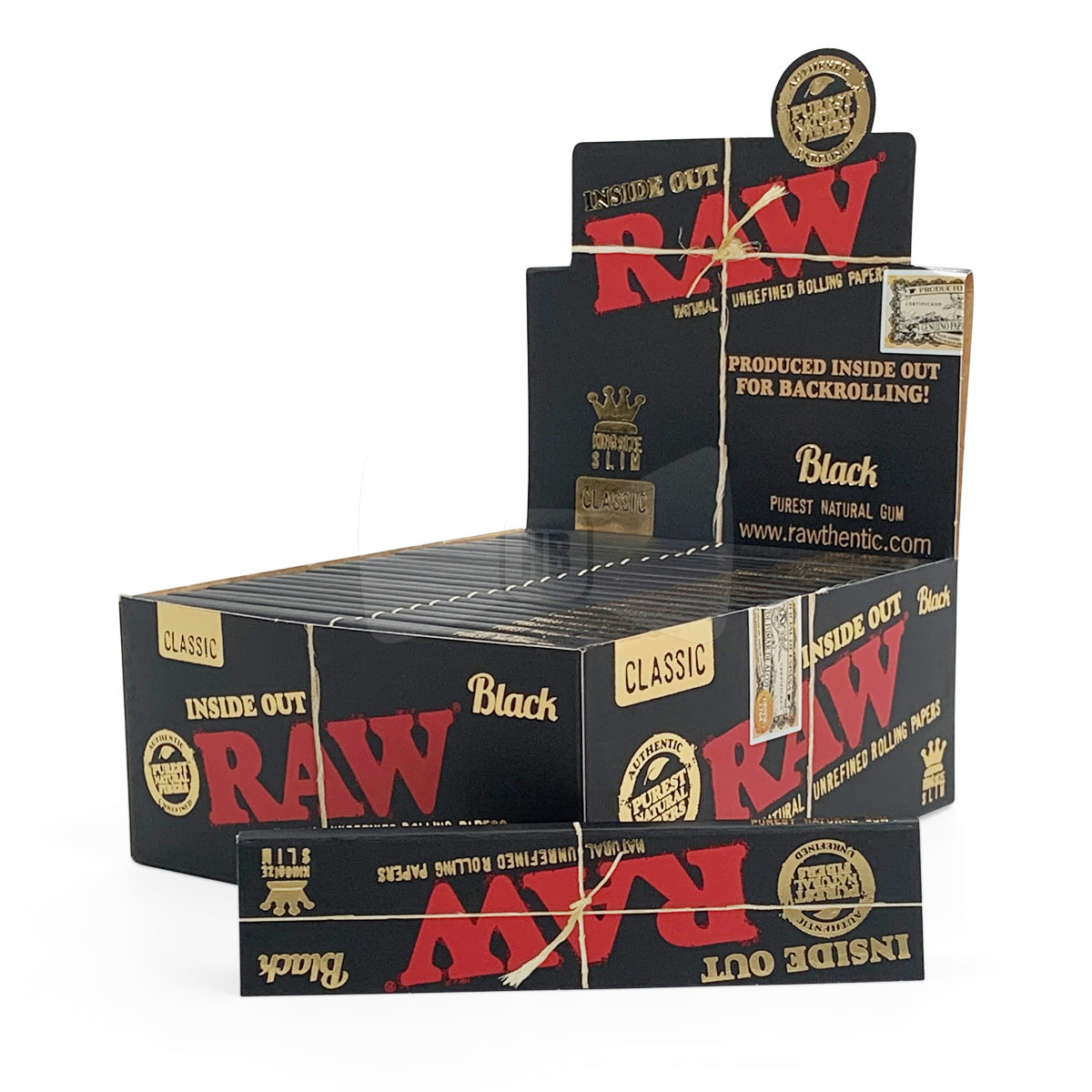 RAW Black King Slim Inside Out Rolling Papers - All in One Smoke Shop