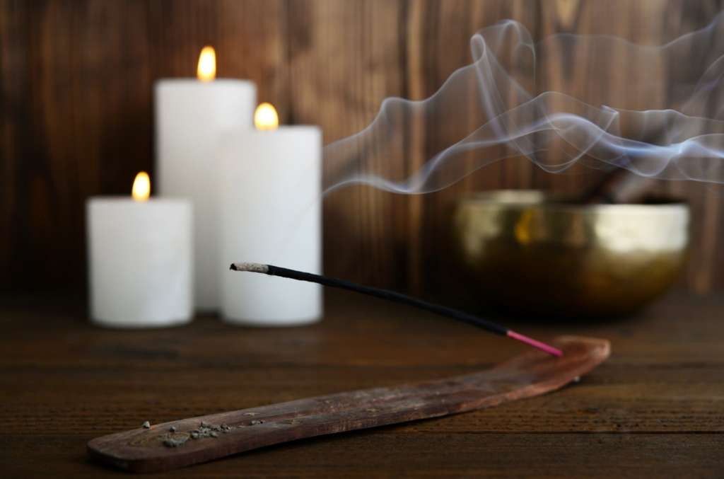 Using incense and candles to cover up the smell of weed.